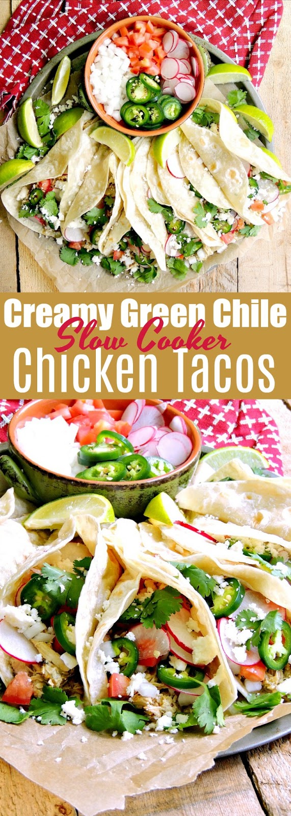 Easy Creamy Slow Cooker Green Chile Chicken Tacos Bobbi's Kozy Kitchen