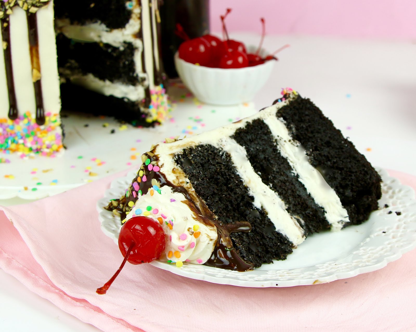 {VIDEO} Chocolate Fudge Sundae Drip Cake The Lindsay Ann