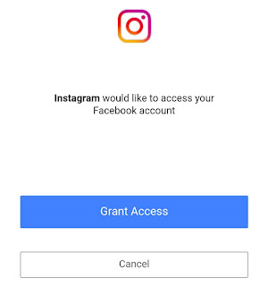 Allow Instagram app to access Facebook account