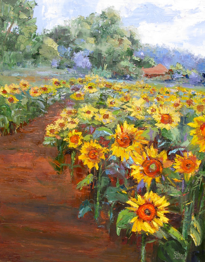 Artists Of Texas Contemporary Paintings and Art: Sunflower Field by