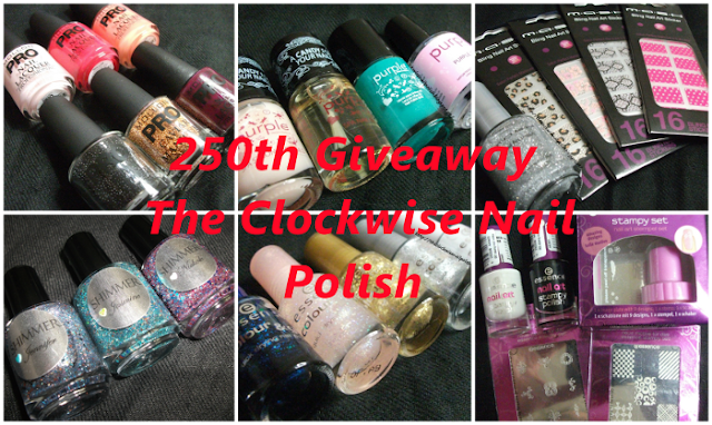 250th Giveaway. The clockwise Nail Polish. Till March 14th. International
