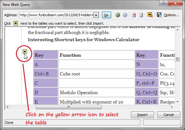 referee Deadlock superstition How to Insert a HTML Table into Excel Sheet - Fun But Learn