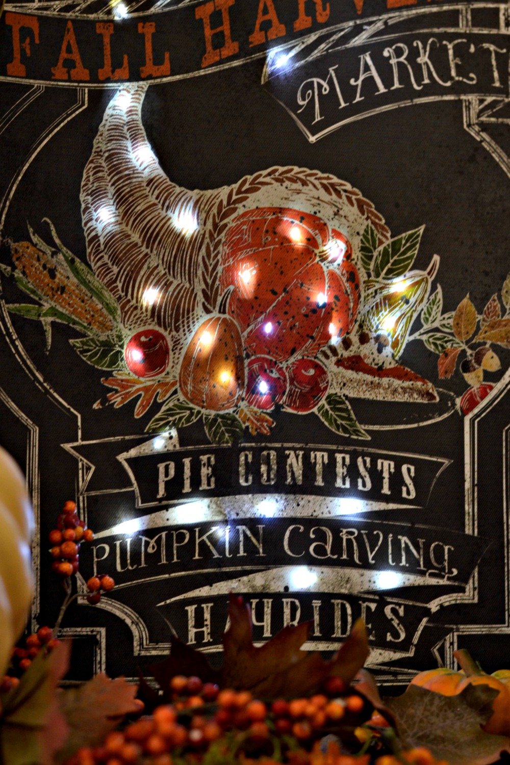 DIY Lighted Fall Canvas