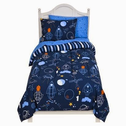 Target Circo boy's twin sized space-themed quilt and pillows