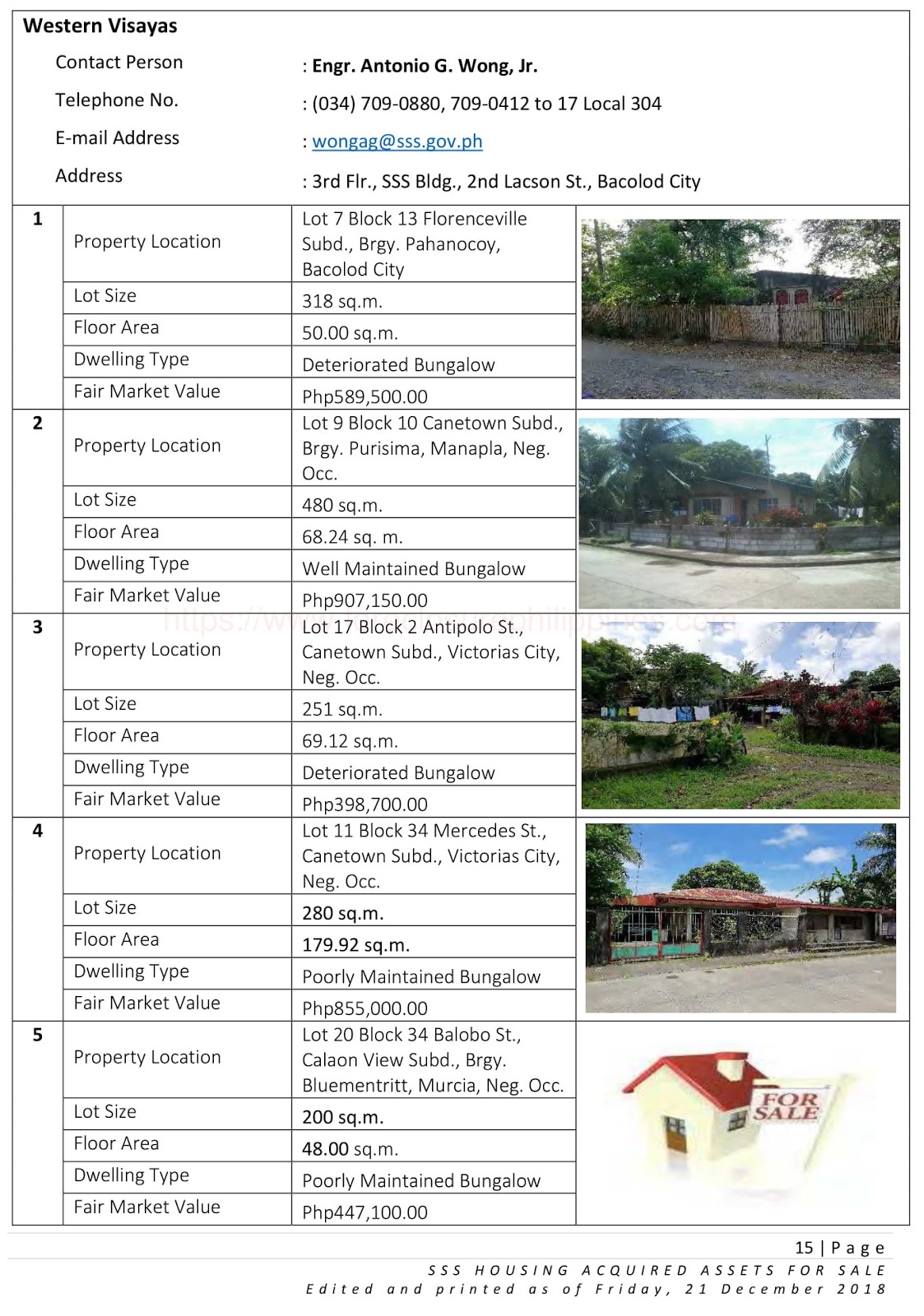 If you are looking for properties to acquire this 2019, here are some real-estate properties from Social Security System (SSS). The following are a total of 176 foreclosed properties for sale nationwide! These properties are available for negotiated sale so check out below for the number of properties available per region!  Metro Manila (NCR): 12 Northern Luzon: 7 Central Luzon: 25 Southern Luzon: 9 Bicol Region: 2 Central Visayas: 1 Western Visayas: 13 Southern Mindanao: 104 Western Mindanao: 3