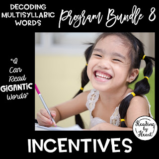 girl happily decoding multisyllabic words program bundle 8 incentives click here to purchase