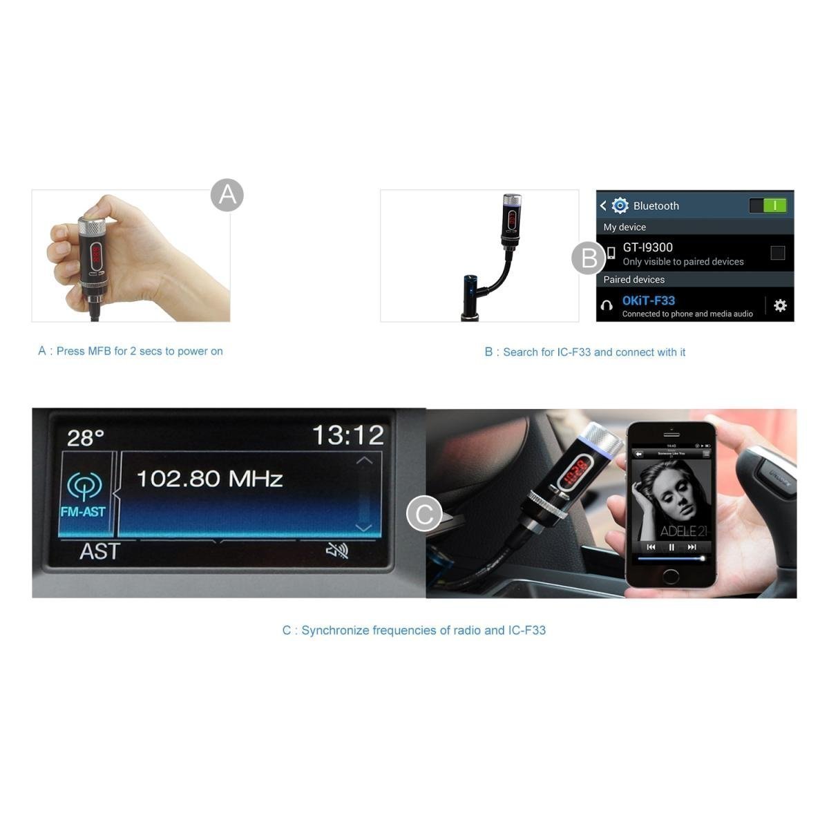 Trasmettitore FM Per Auto Con Jack 3.5mm - Display LCD, Hi-Fi Stereo, Per Smartphone E Lettori Musicali - Foto 8