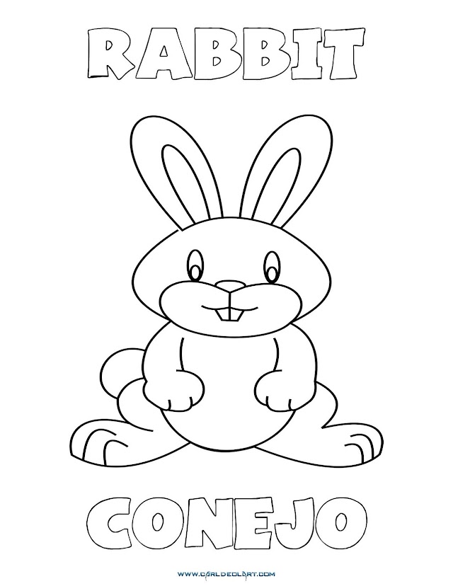 Dibujos Inglés - Español con C: Conejo - Rabbit