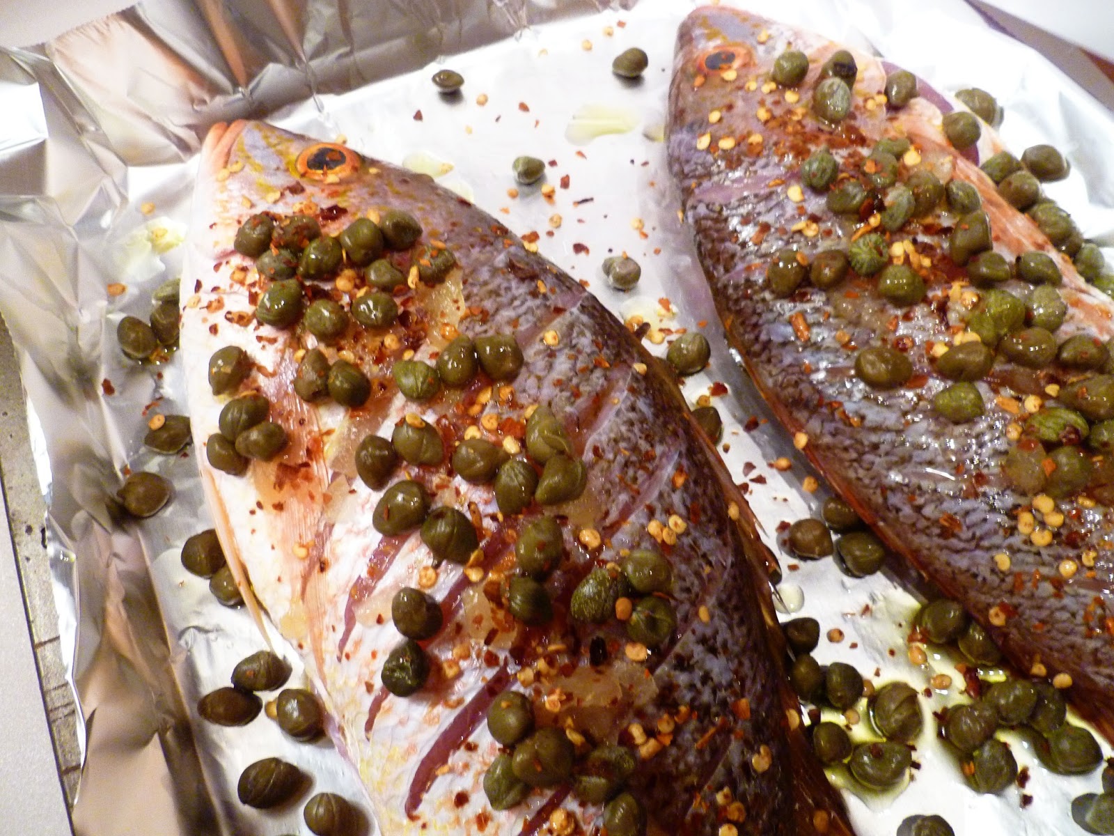 mediterranean whole red snapper fish