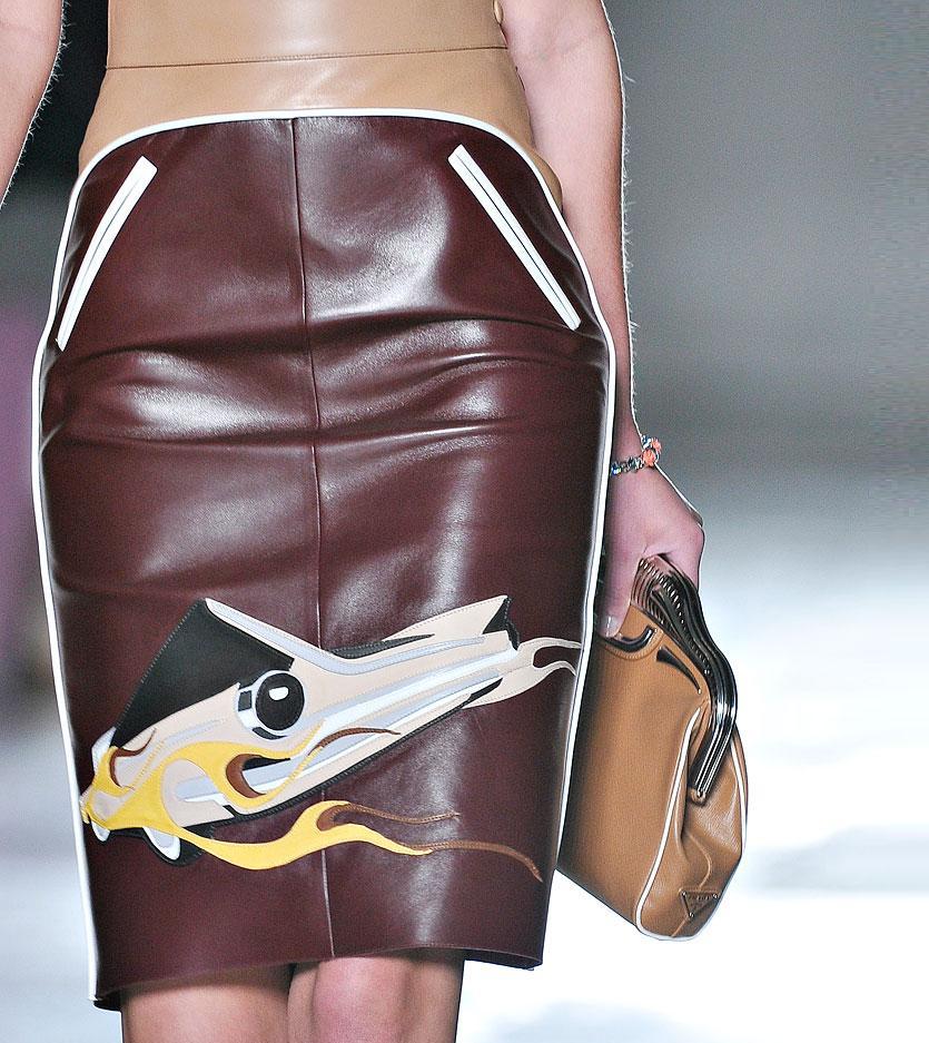 Fashion & Lifestyle: Car Print Leather Skirts...Prada Spring 2012 ...