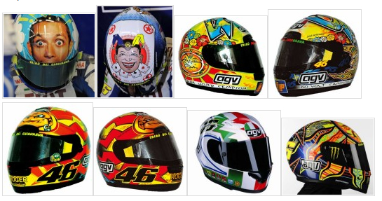 I CASCHI DI VALENTINO ROSSI: QUANDO IL CAMBIAMENTO È COSTANTE -  Polisemantica