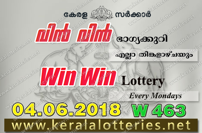 Kerala Lottery Results: 04-06-2018 Win Win W-463 Lottery ...