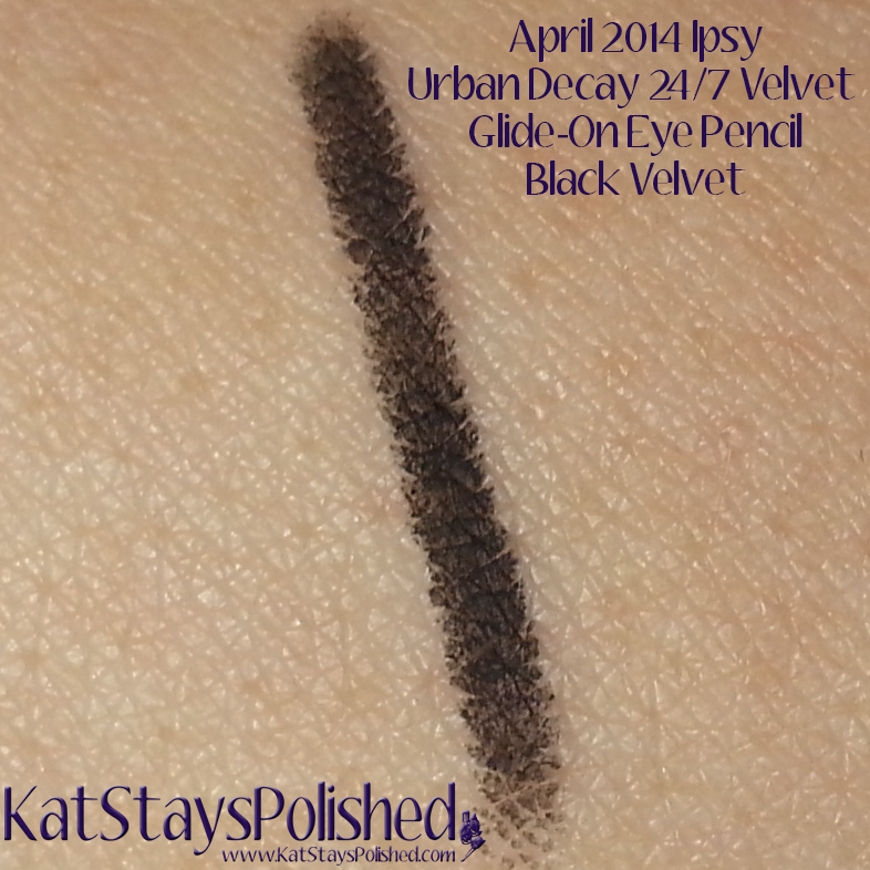 April 2014 Ipsy Bag - Urban Decay 24/7 Velvet Glide-On Eye Pencil - Black Velvet | Kat Stays Polished