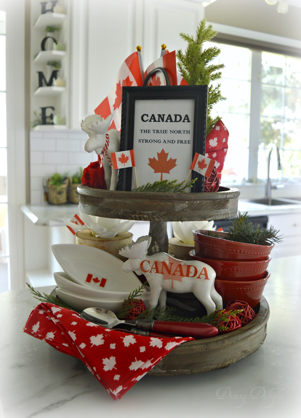 Dining Delight Canada Day Tiered Tray