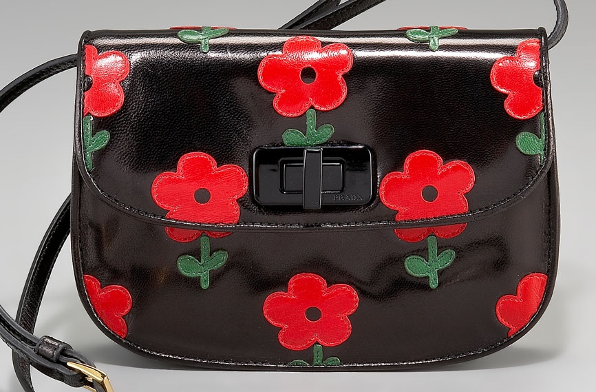 The Non-Blonde: Want: Prada Red Flower Bag