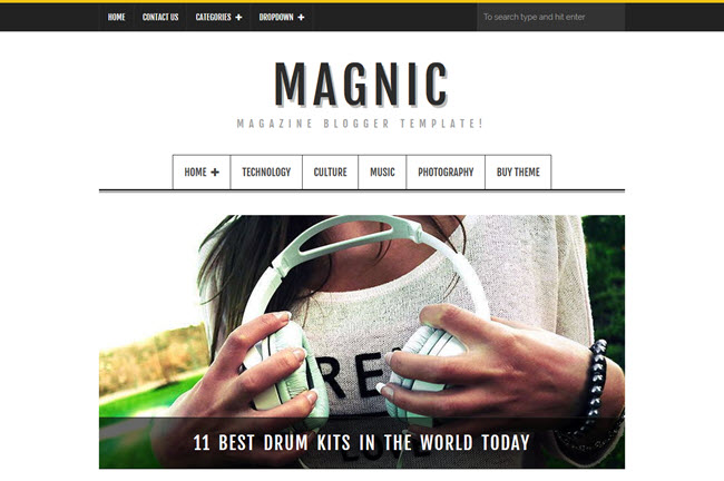 Magnic - Magazine Responsive Blogger Template