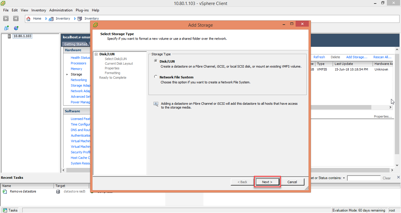 VMware ESXi How to add a new storage datastore IT Bolt
