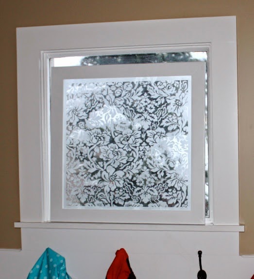 etched glass simple basement window treatments
