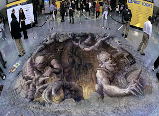 3D Street Painting Zombies Coming from Earth 