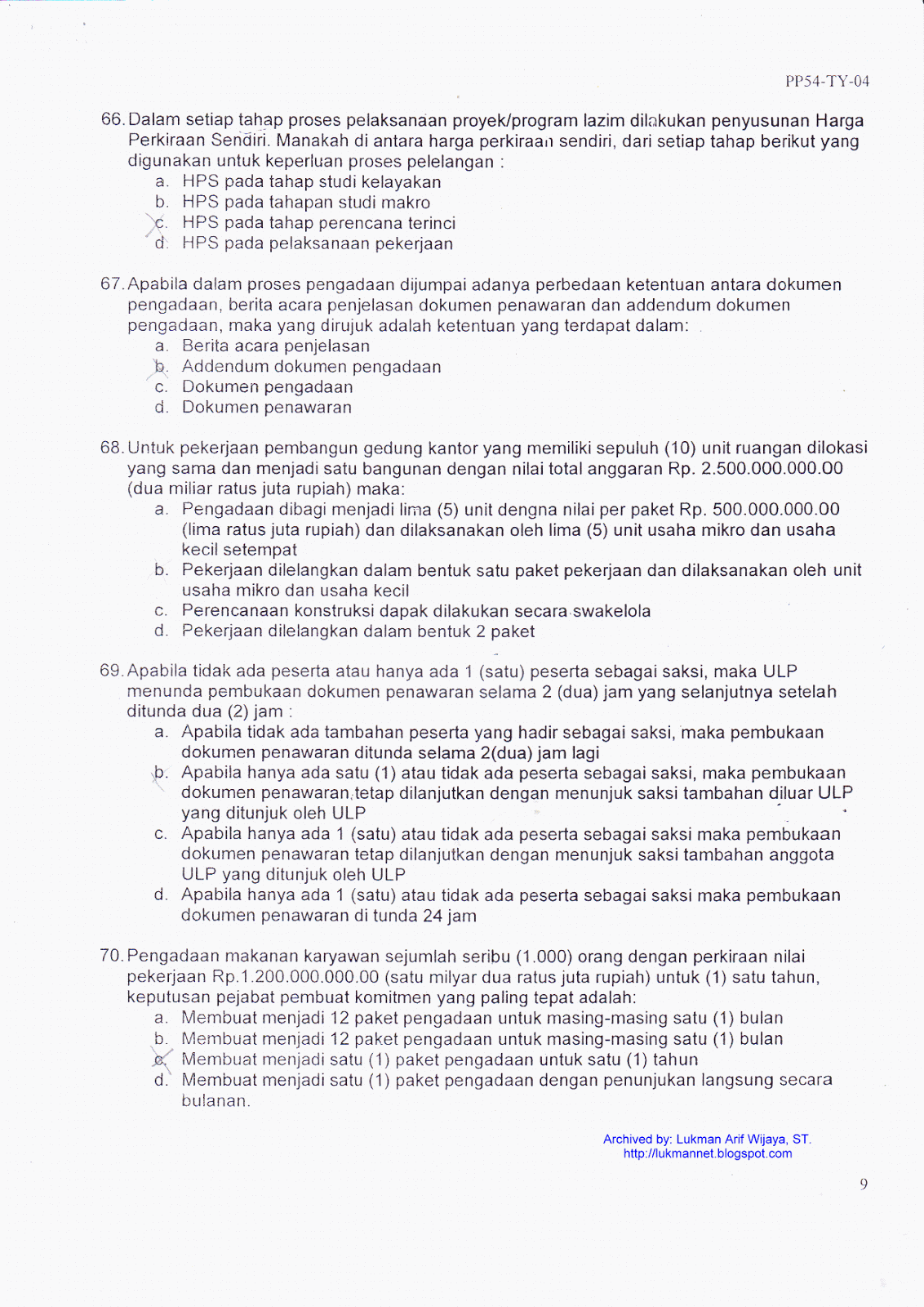 Contoh Soal Ujian Pengadaan Barang Dan Jasa Contoh Soal Contoh Soal Ujian Pengadaan Barang Dan Jasa Contoh Soal