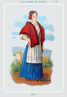 Traje típico de mujer, Jaén 1920 - Caramelos Fisas