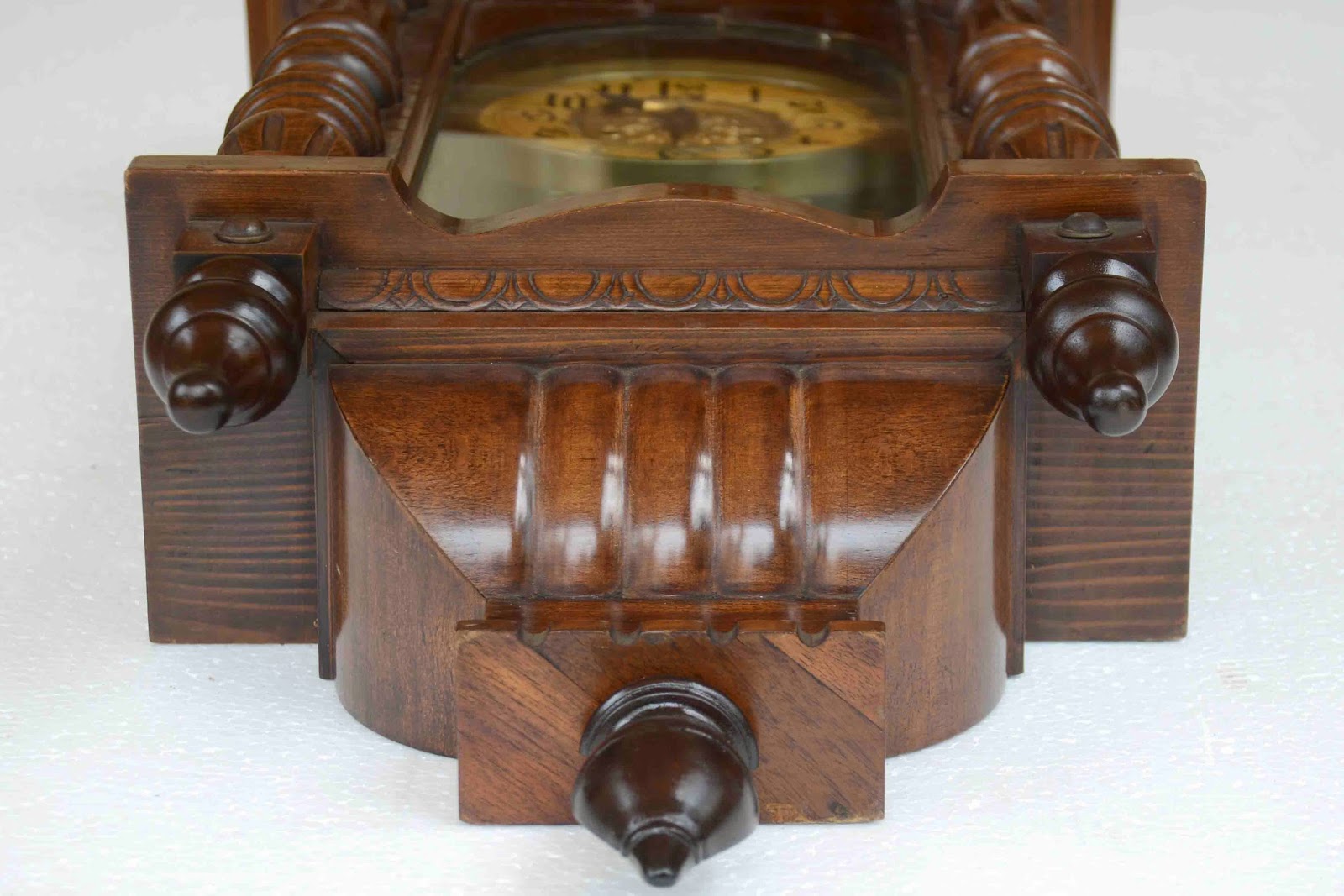 Old Vintage Gallery Antique HAC Wall Clock with Bell Circa Early 1900