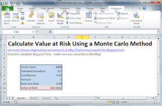 Value at Risk Monte Carlo Simulation Excel