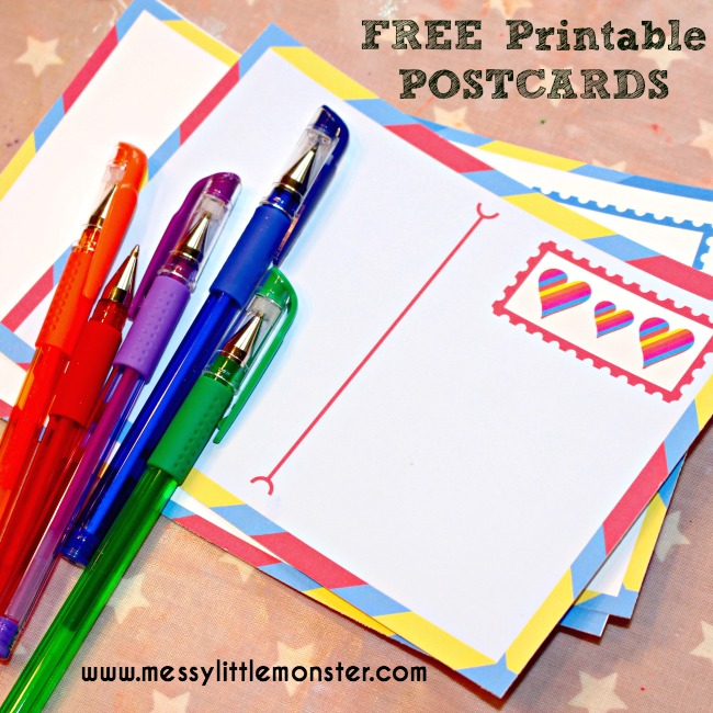 FREE printable postcards for kids. A simple act of kindness inspired by the story "The kindness elves" An activity to encourage early writers and make someones day at the same time. A craft idea for mothers day or valentines day.