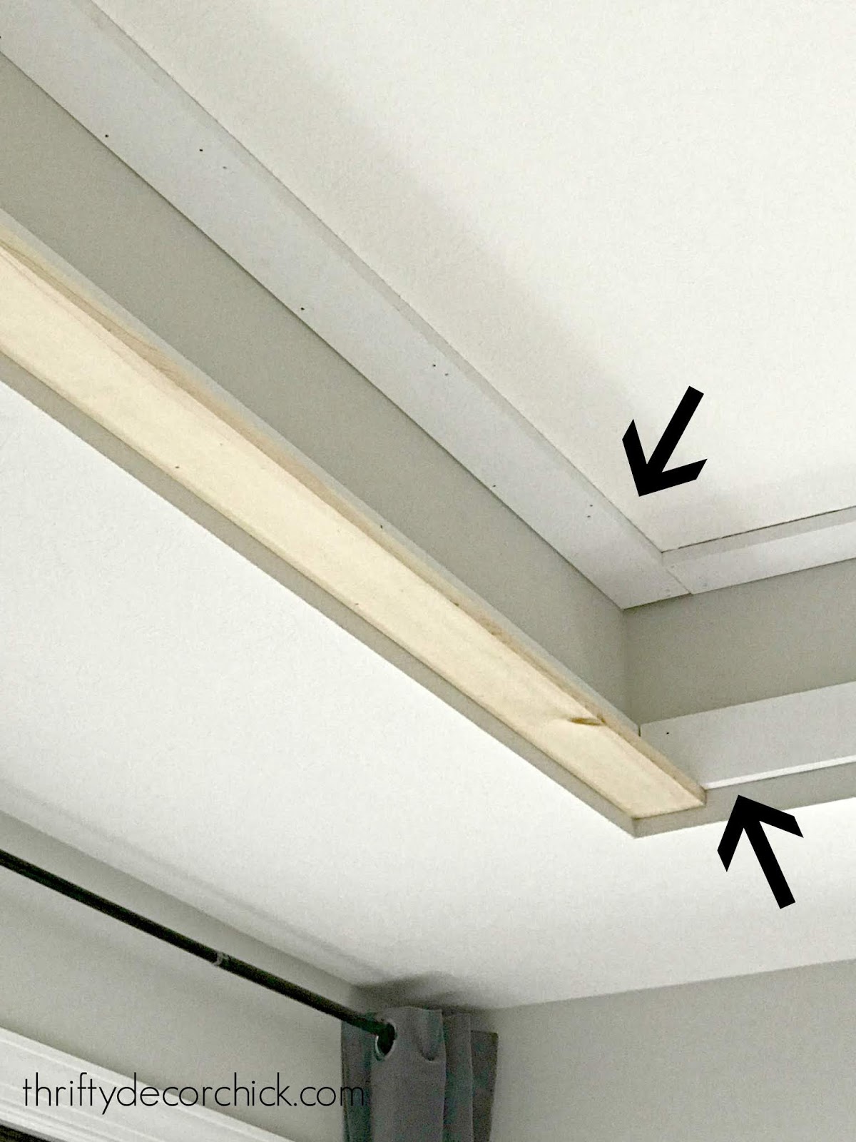 How to add fake wood beams to tray ceiling