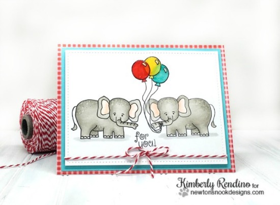 Elephant Birthday Card by Kimberly Rendino | Wild about Zoo stamp set by Newton's Nook Designs #newtonsnook