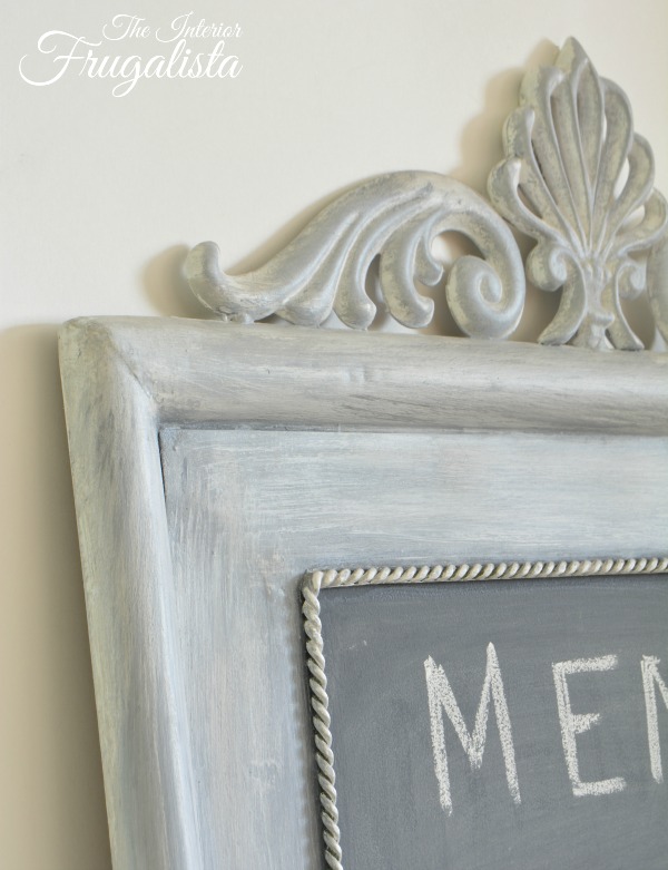 Chalkboard Menu with Oyster Shell Patina Using Chalk Paint Interior