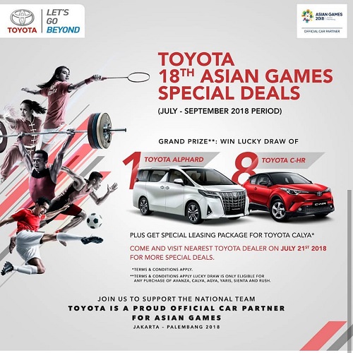 EKSKLUSIF! Toyota Jadi Official Car Partner Asean Games 2018, Ini Benefitnya Buat Anda promo toyota asean games 2018