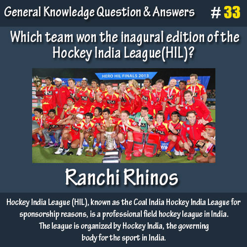 Which team won the inagural edition of the Hockey India League(HIL)?
