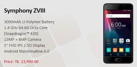 Symphony ZVIII Symphony Xplorer Z8 Smartphone