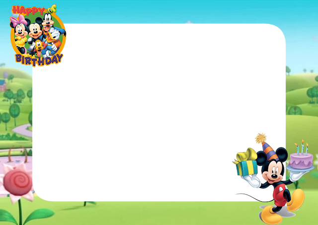 Mickey Mouse Happy Birthday PNG Frame - Printable PNG Frames | Cartoon