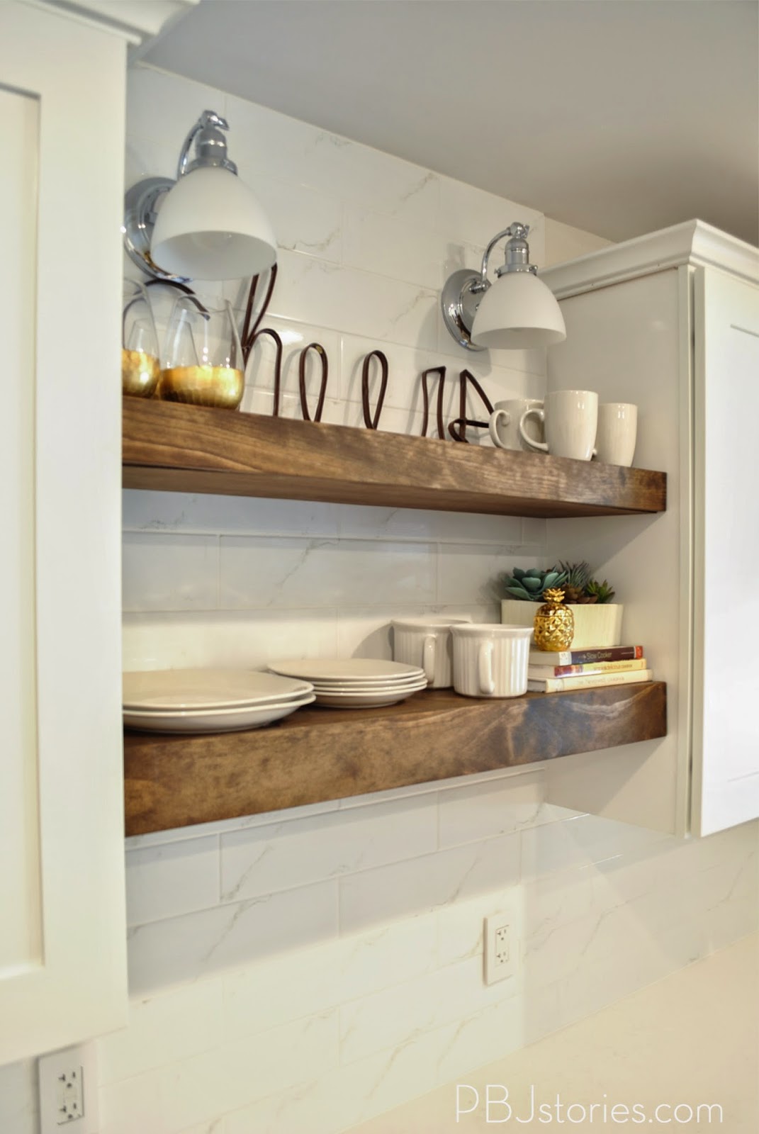 PBJstories: Our DIY Open Kitchen Shelves #PBJreno