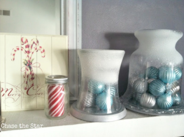 winter, christmas, mantel, wonderland, diy, crafts, candy canes, jars, mason, pillars, bottles, stockings, fabric