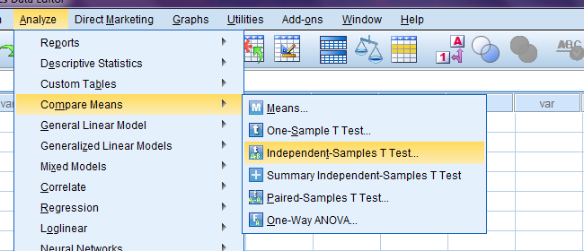 Uji Hipotesis Independent Sample t Test Dengan SPSS - kabarito.com menjalankan program pengujian data spss statistik
