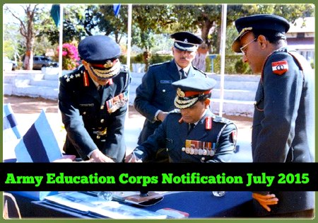 army education corps notification 2015 AEC