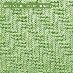 [Knit and Purl in the round] Reversible knitting stitches. Textured on the right side.