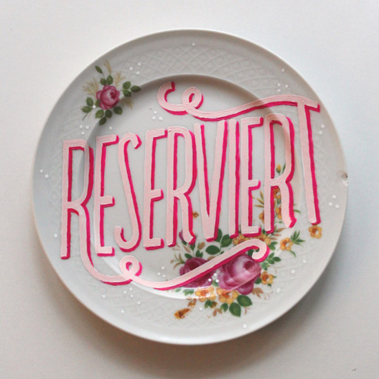 Reserved plates created by Georgia Hill, freelance typographer, illustrator and graphic designer. 