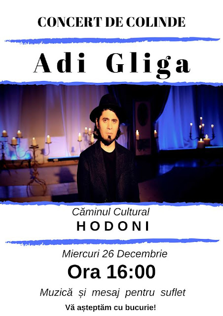 Concert de colinde cu Adi Gliga la Caminul Cultural din Hodoni