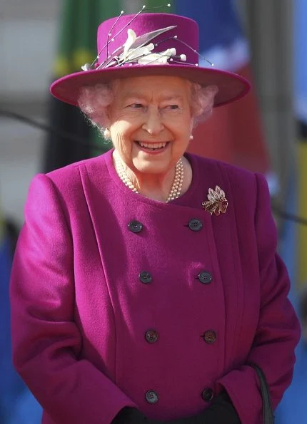 Queen Elizabeth II attended the launch of The Queen's Baton Relay for the XXI Commonwealth Games at Buckingham Palace