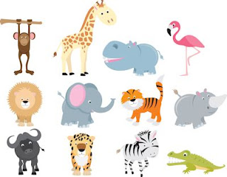 Ilustraciones de animales del zoológico