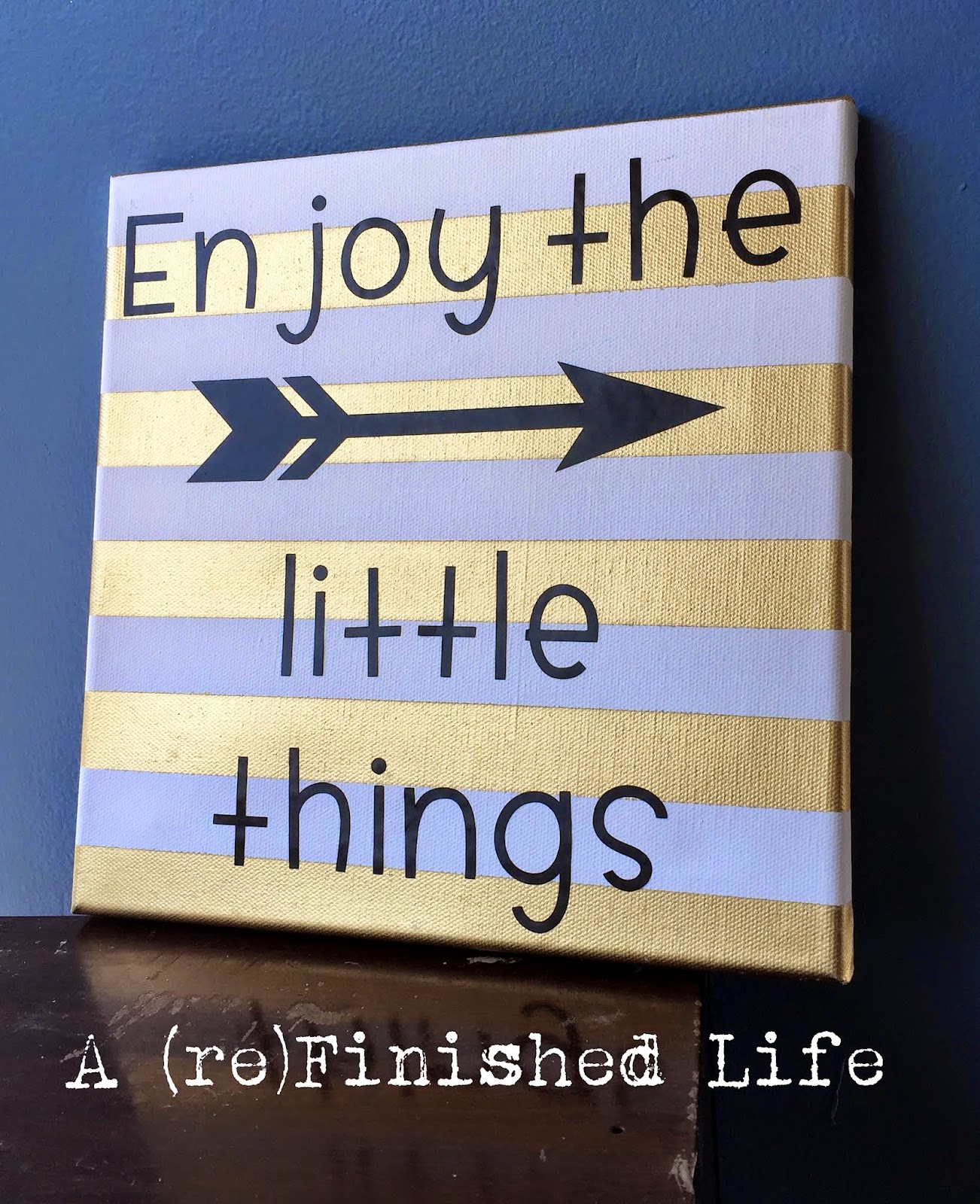 A Refinished Life Pinspiration Gold Striped Wall Art