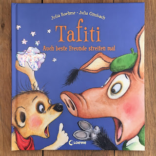 "Tafiti - Auch beste Freunde streiten mal" von Julia Boehme, illustriert von Julia Ginsbach, erschienen im Loewe Verlag, Bilderbuch ab 4 Jahren, Rezension auf Kinderbuchblog Familienbücherei