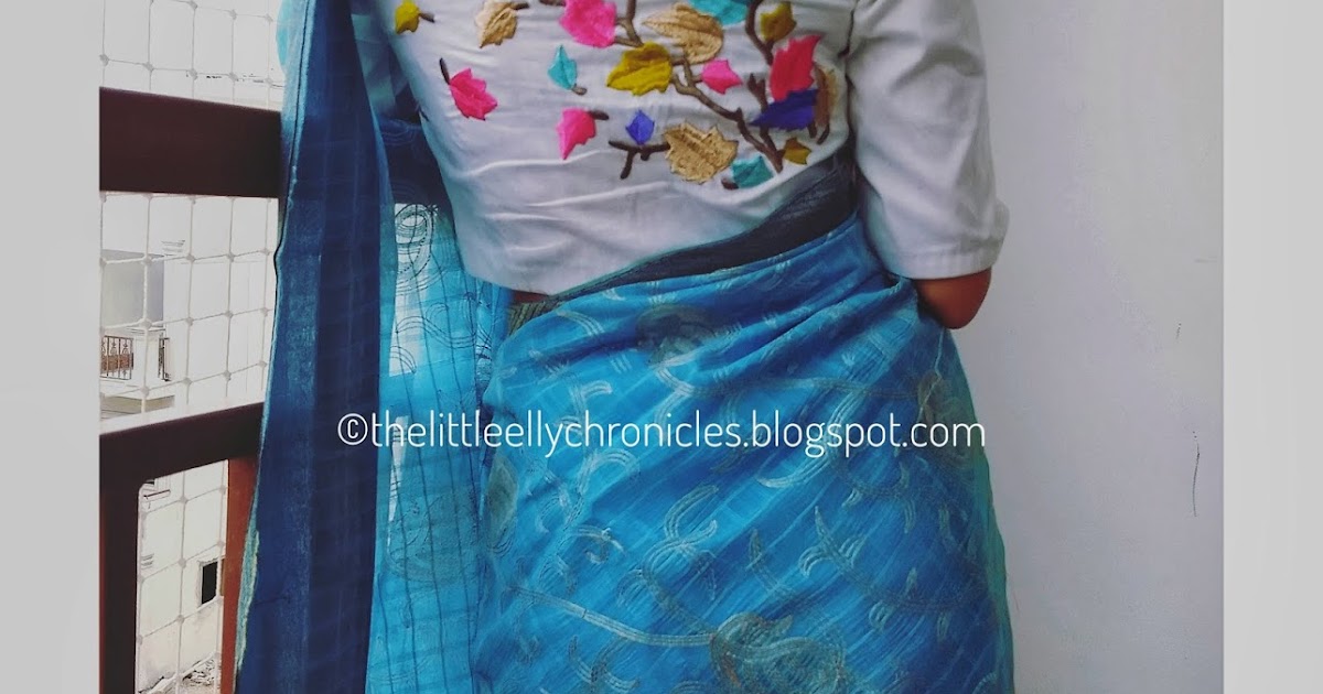 An embroidered blouse and the story of a blue saree