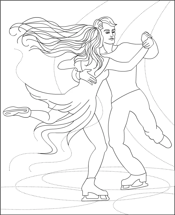 High-Quality Figure Skating Coloring Pages Background for Your Screen