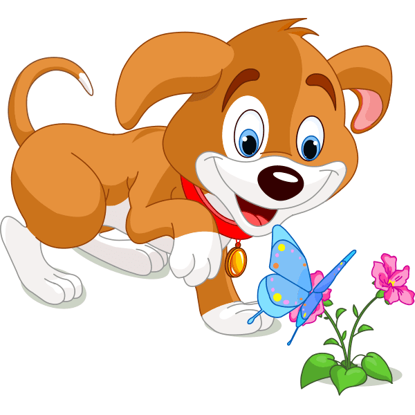 Puppy and Flowers