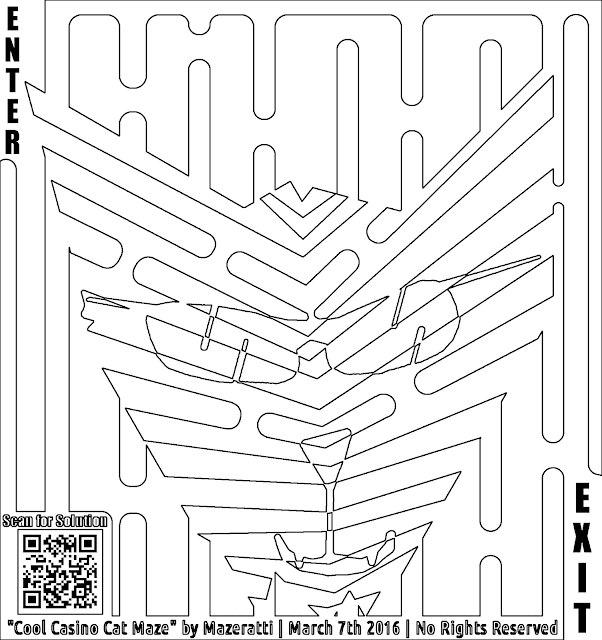 cat maze coloring page